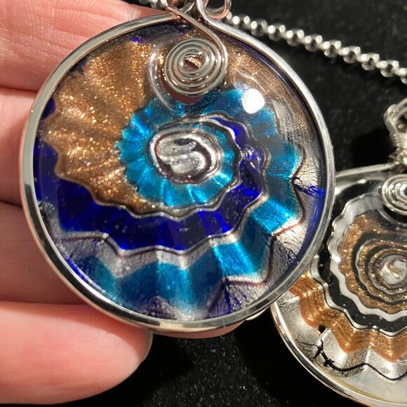 Ocean PendantS (5) + Stainless Steel 29 in Rolo Chain Ocean Wave Lampwork Chain - Picture 5 of 16